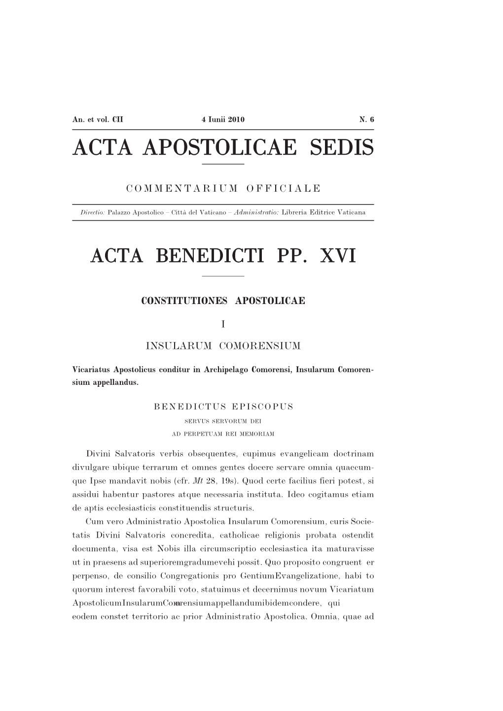 Acta Apostolicae Sedis