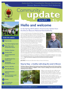 Hello and Welcome to the Spring 2018 Edition of Community Update from the Brecon Beacons National Park Authority