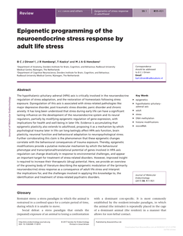 Epigenetic Programming of the Neuroendocrine Stress Response by Adult Life Stress