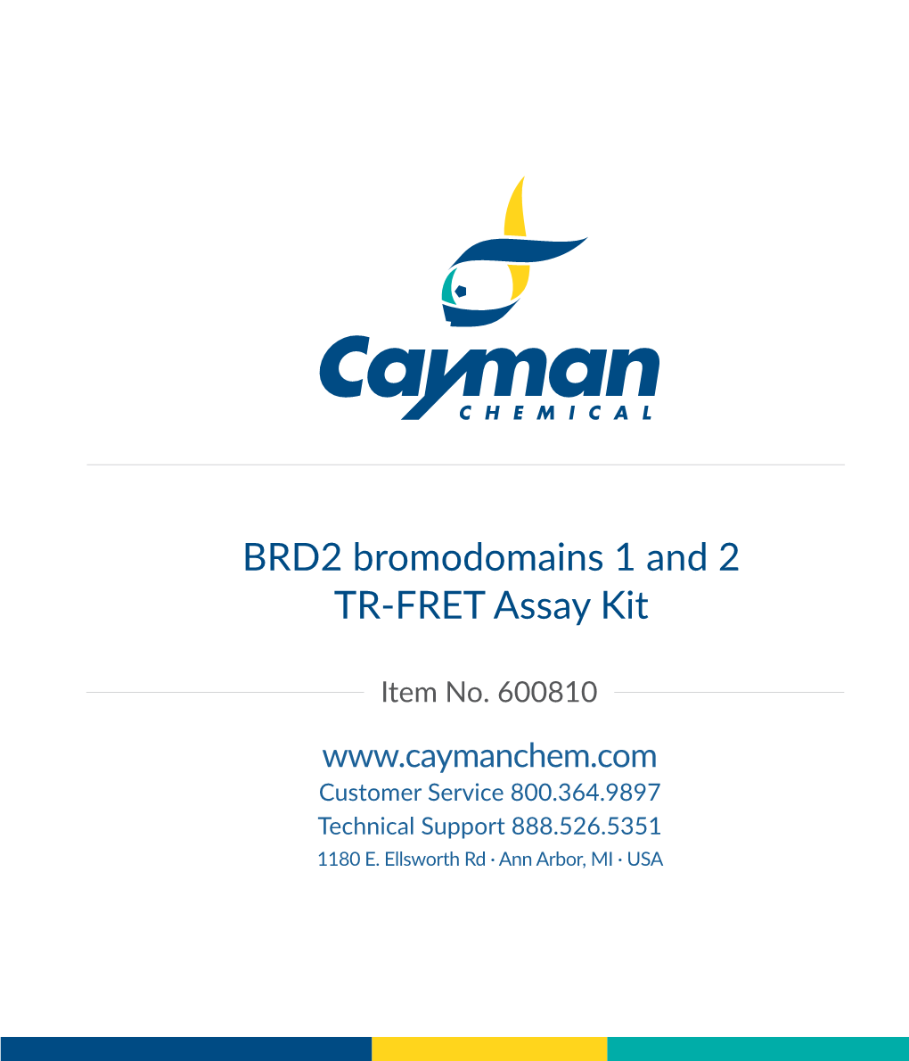 BRD2 Bromodomains 1 and 2 TR-FRET Assay Kit