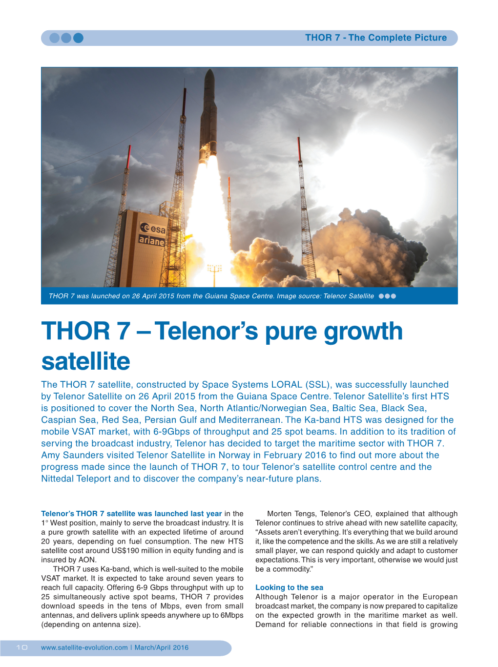 THOR 7 – Telenor's Pure Growth Satellite