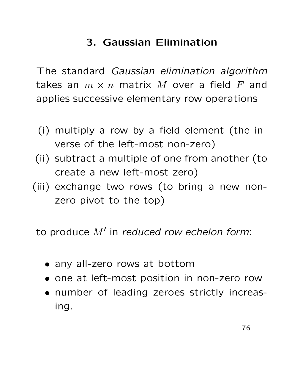 3. Gaussian Elimination