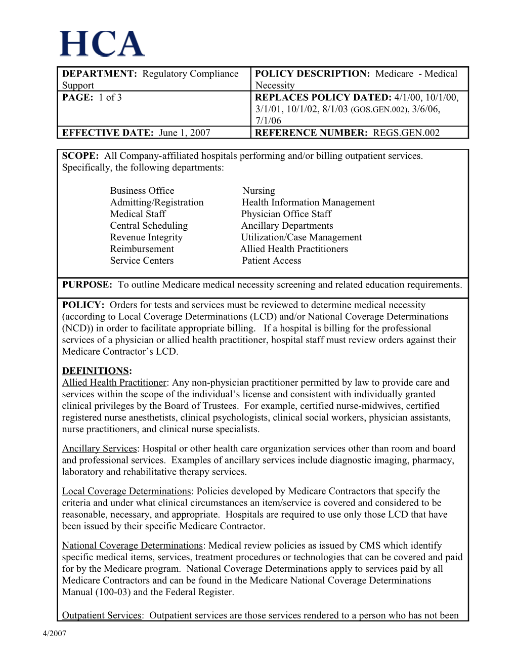 Policy and Procedure Approval Form