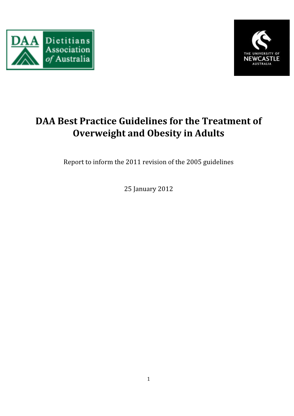 DAA Best Practice Guidelines for the Treatment of Overweight and Obesity in Adults