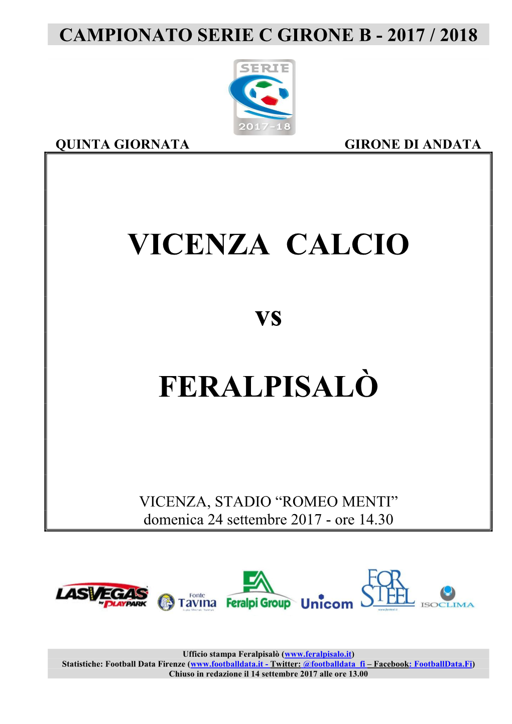 VICENZA CALCIO Vs FERALPISALÒ