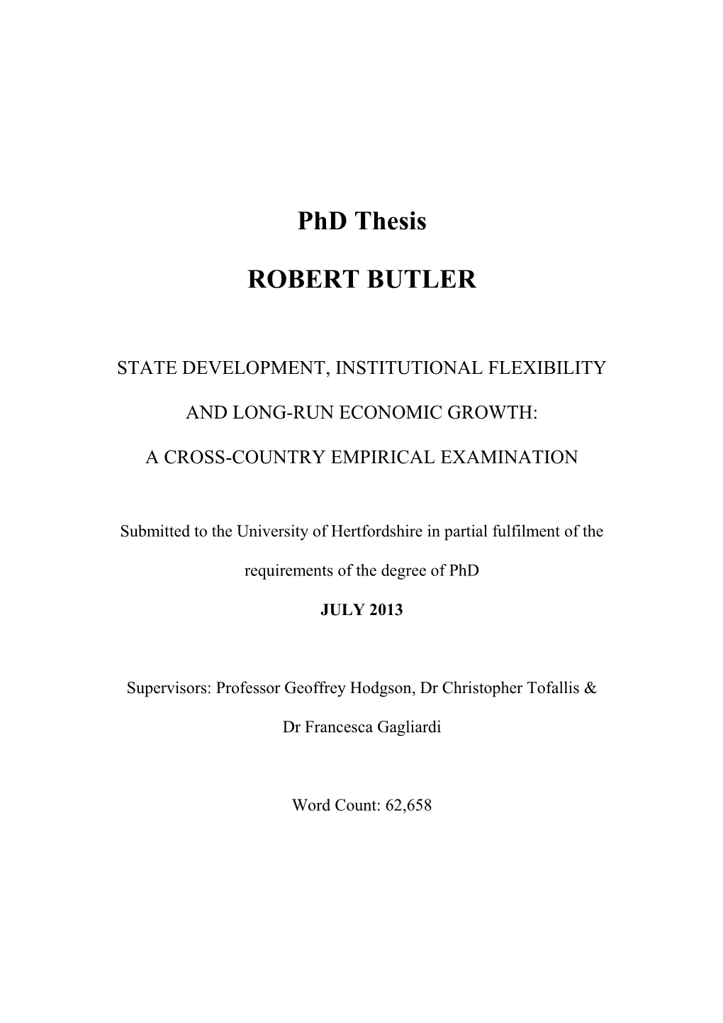 Phd Thesis ROBERT BUTLER