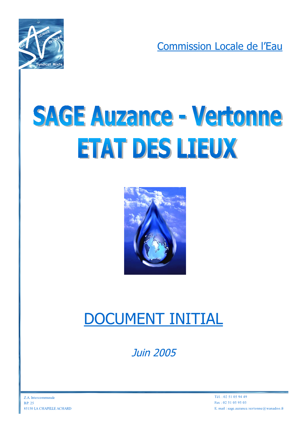 Etat Des Lieux Du SAGE Auzance Vertonne