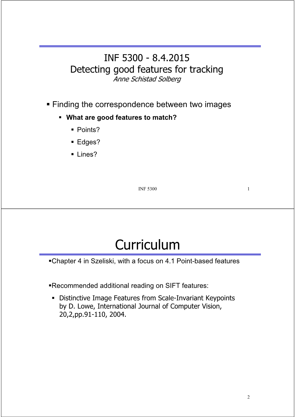 Lecture Foils