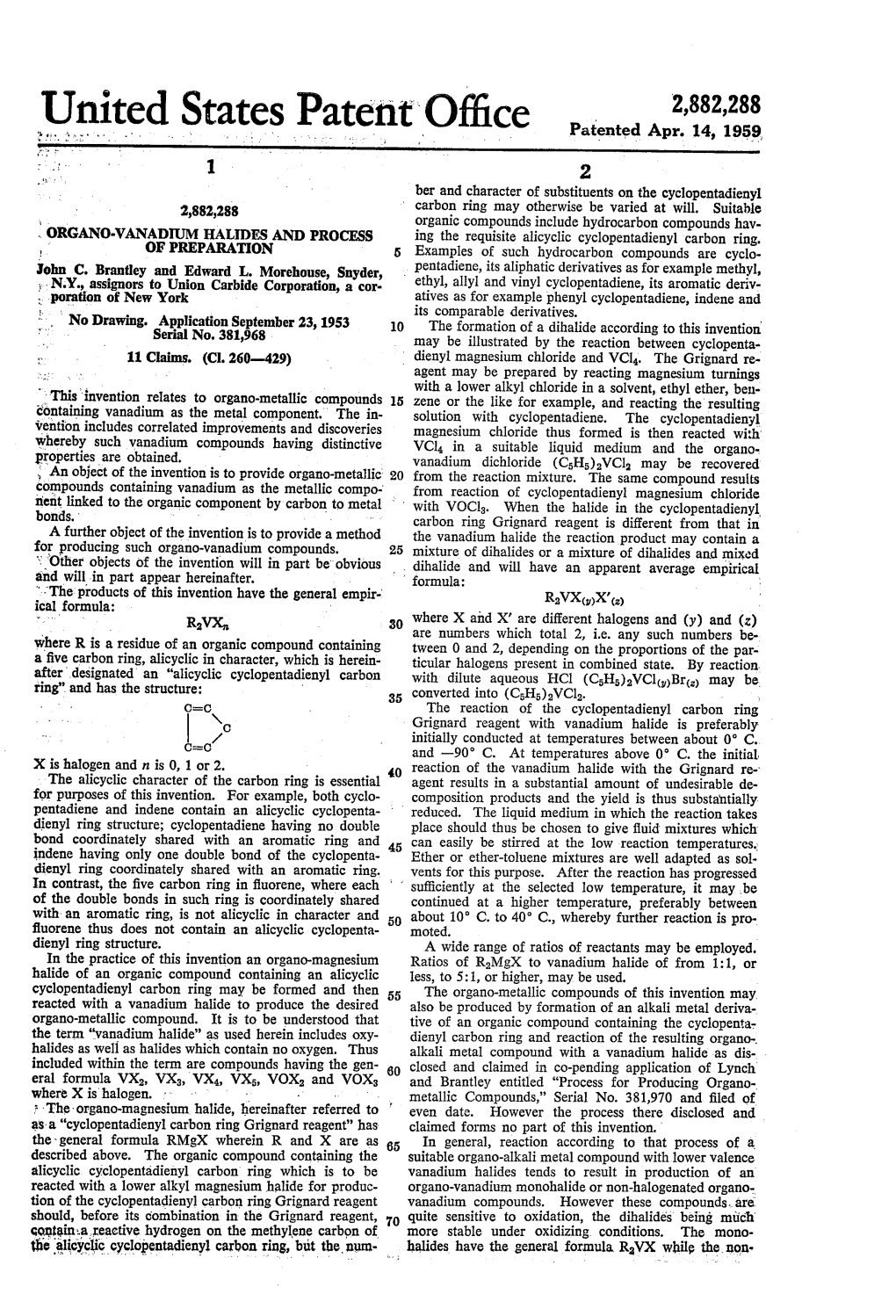 United States Patent Office Patented Apr