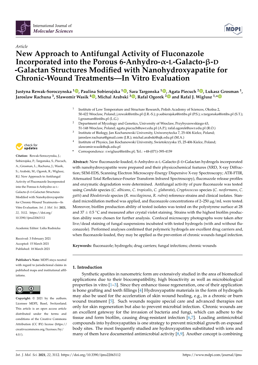 New Approach to Antifungal Activity of Fluconazole Incorporated