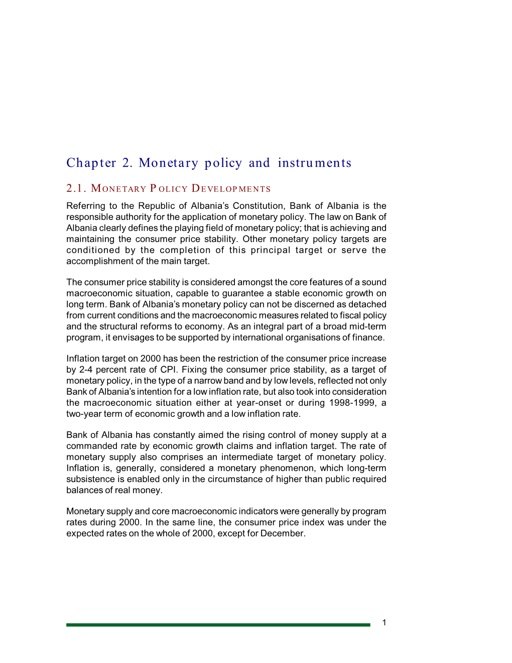 C Hapter 2. Monetary Policy and Instru M Ents