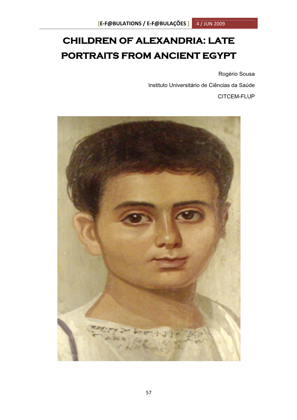 Children of Alexandria: Late Portraits from Ancient Egypt