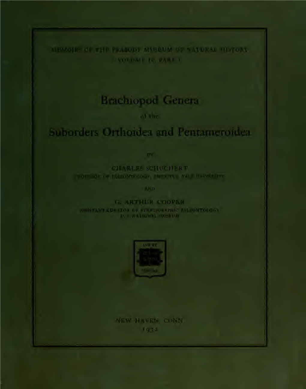 Brachiopod Genera of the Suborders Orthoidea and Pentameroidea