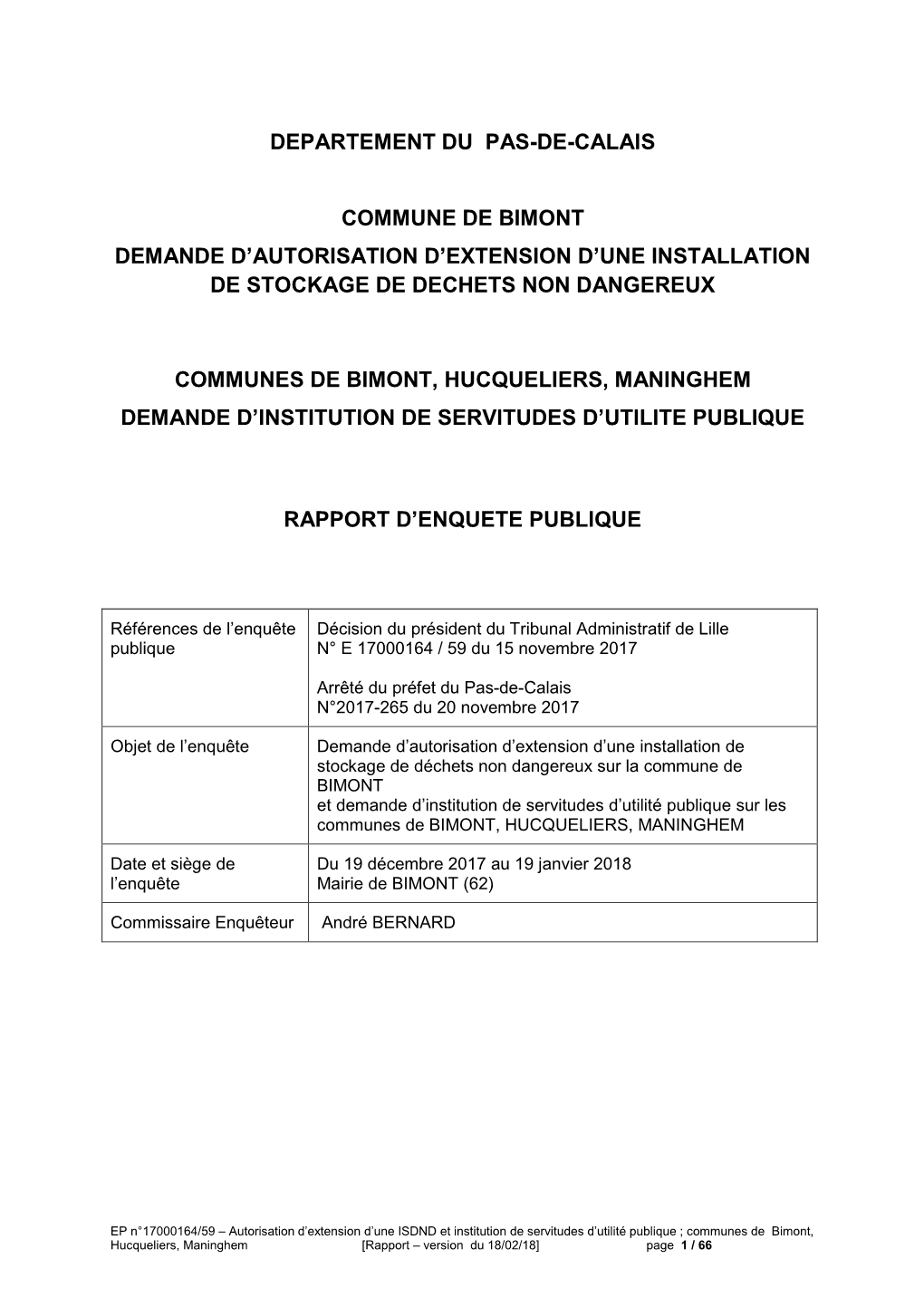 Rapport D'enquête