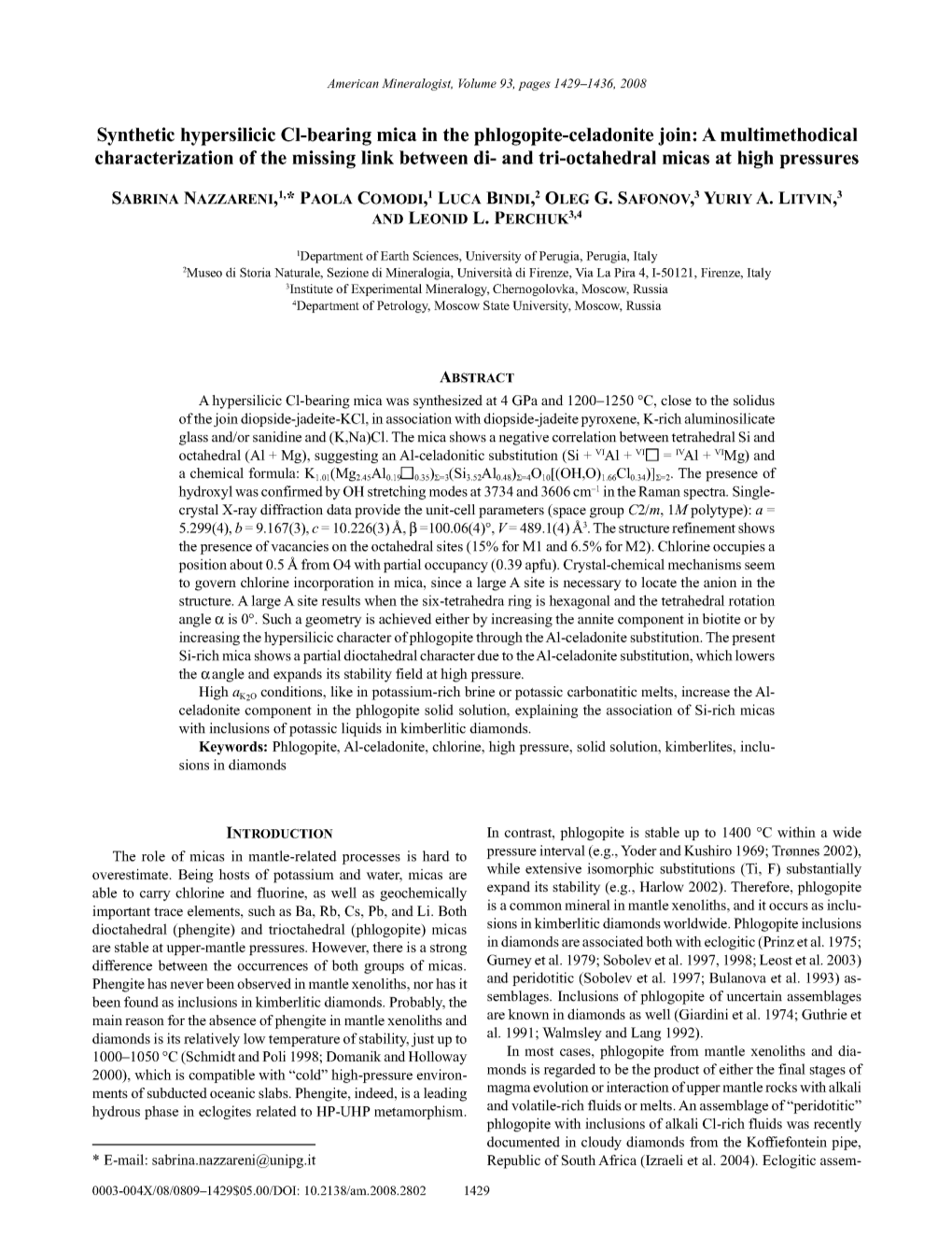 Synthetic Hypersilicic Cl-Bearing Mica in the Phlogopite-Celadonite