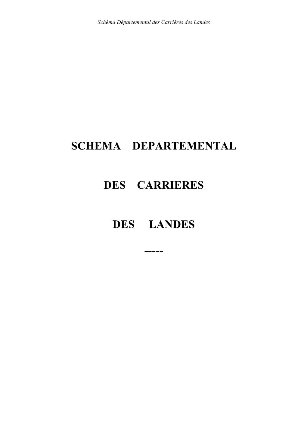 Schema Departemental Des Carrieres Des Landes