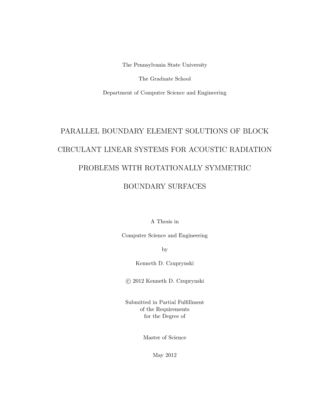 Parallel Boundary Element Solutions of Block