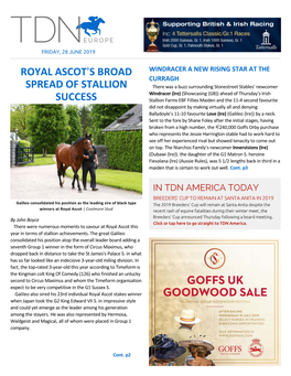 Royal Ascot=S Broad Spread of Stallion Success