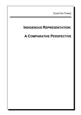 Indigenous Representation: a Comparative Perspective