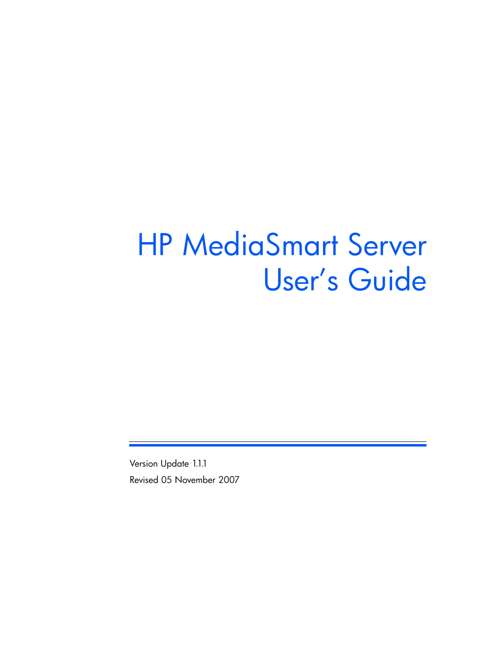 HP Mediasmart Server User's Guide