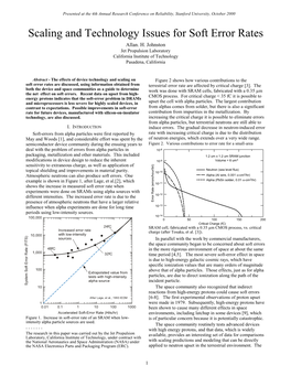 Scaling and Technology Issues for Soft Error Rates Allan