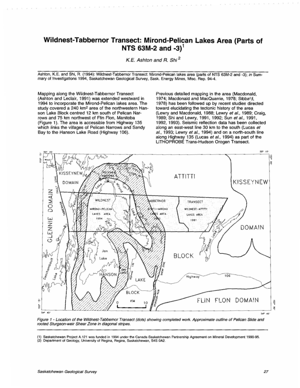 Wildnest-Tabbernor Transect: Mirond-Pelican Lakes Area (Parts of NTS 63M-2 and -3)1