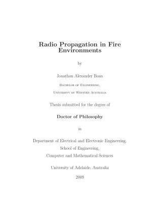 Radio Propagation in Fire Environments
