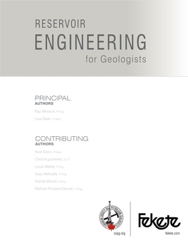 RESERVOIR ENGINEERING for Geologists