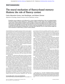 The Neural Mechanism of Fluency-Based Memory Illusions: the Role of Fluency Context