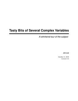 Tasty Bits of Several Complex Variables