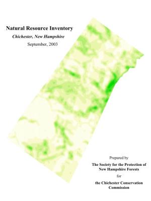 Final Report: Chichester Natural Resource Inventory