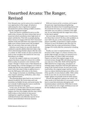 Unearthed Arcana: the Ranger, Revised