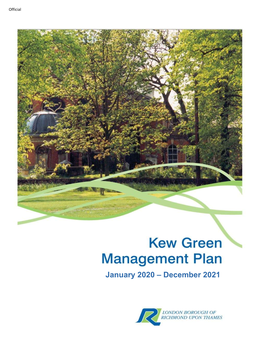 Kew Green Management Plan 2020-21: Foreword