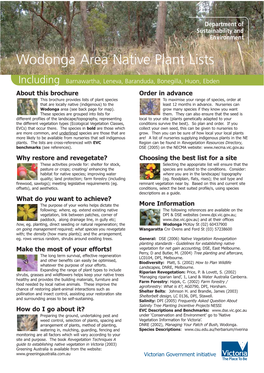 Wodonga Area Native Plant Lists