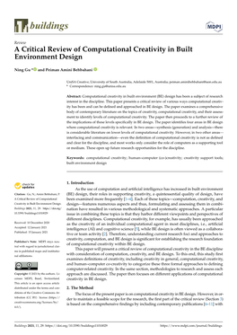 A Critical Review of Computational Creativity in Built Environment Design