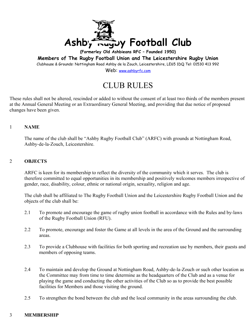 Ashby Rugby Football Club