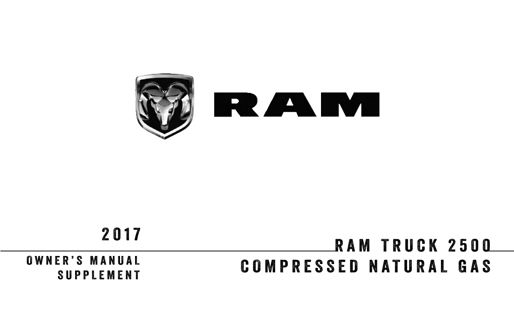 2017 RAM 2500 Truck Compressed Natural Gas Supplement