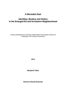 A Moveable East Identities, Borders and Orders in the Enlarged EU And