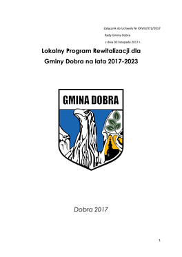 Lokalny Program Rewitalizacji Dla Gminy Dobra Na Lata 2017-2023