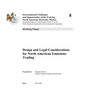Design and Legal Consideration for North American Emissions Trading