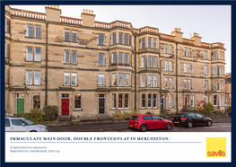 Immaculate Main Door, Double Fronted Flat in Merchiston