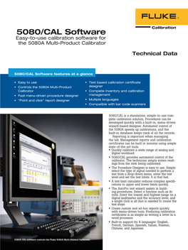 5080/CAL Software Easy-To-Use Calibration Software for the 5080A Multi-Product Calibrator