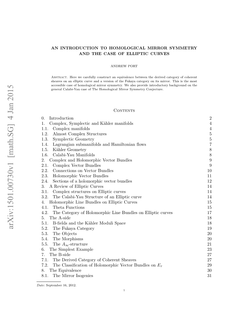 An Introduction to Homological Mirror Symmetry and the Case of Elliptic Curves