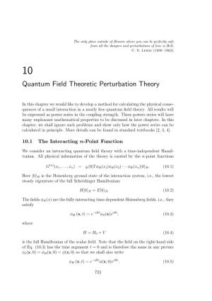 Quantum Field Theoretic Perturbation Theory