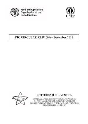 PIC CIRCULAR XLIV (44) – December 2016