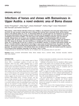 Infections of Horses and Shrews with Bornaviruses in Upper Austria: a Novel Endemic Area of Borna Disease