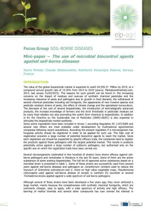 Mini-Paper – the Use of Microbial Biocontrol Agents Against Soil-Borne Diseases