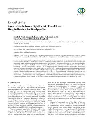 Association Between Ophthalmic Timolol and Hospitalisation for Bradycardia