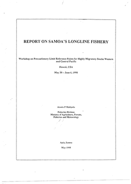 Report on Samoa's Longline Fishery