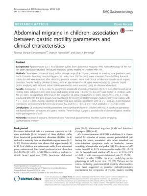 Abdominal Migraine in Children